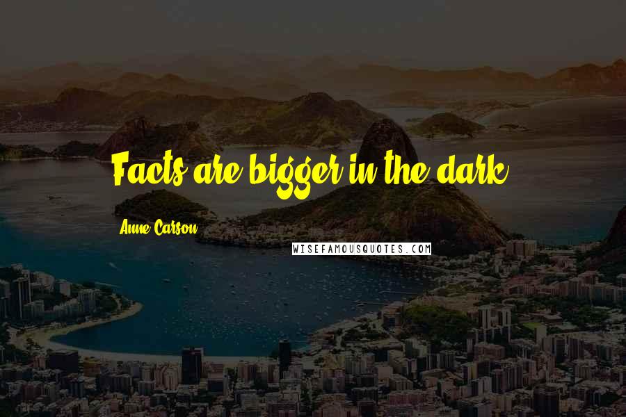 Anne Carson Quotes: Facts are bigger in the dark.