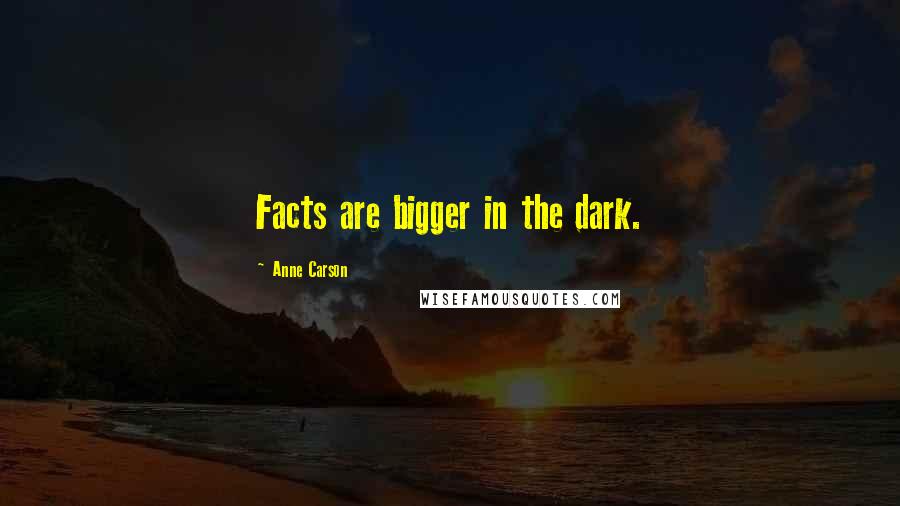 Anne Carson Quotes: Facts are bigger in the dark.