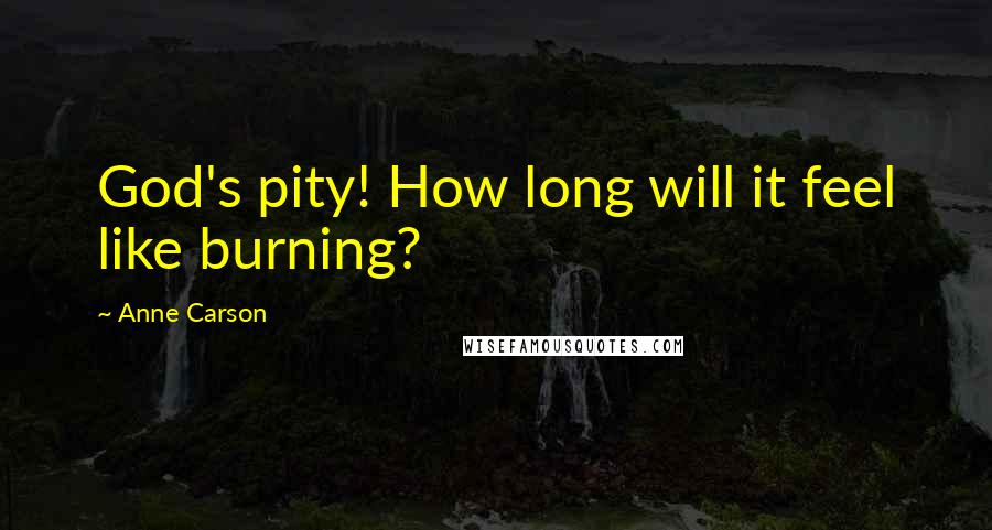 Anne Carson Quotes: God's pity! How long will it feel like burning?