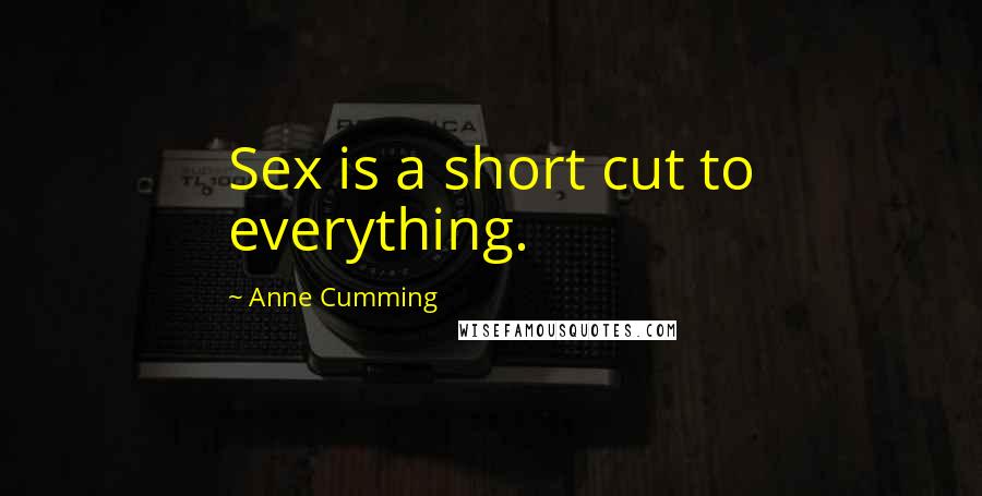 Anne Cumming Quotes: Sex is a short cut to everything.