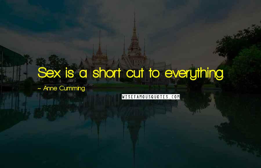 Anne Cumming Quotes: Sex is a short cut to everything.