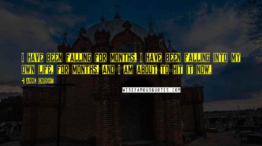 Anne Enright Quotes: I have been falling for months. I have been falling into my own life, for months. And I am about to hit it now.