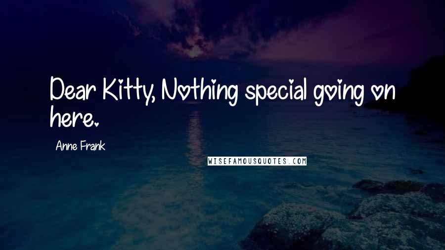 Anne Frank Quotes: Dear Kitty, Nothing special going on here.