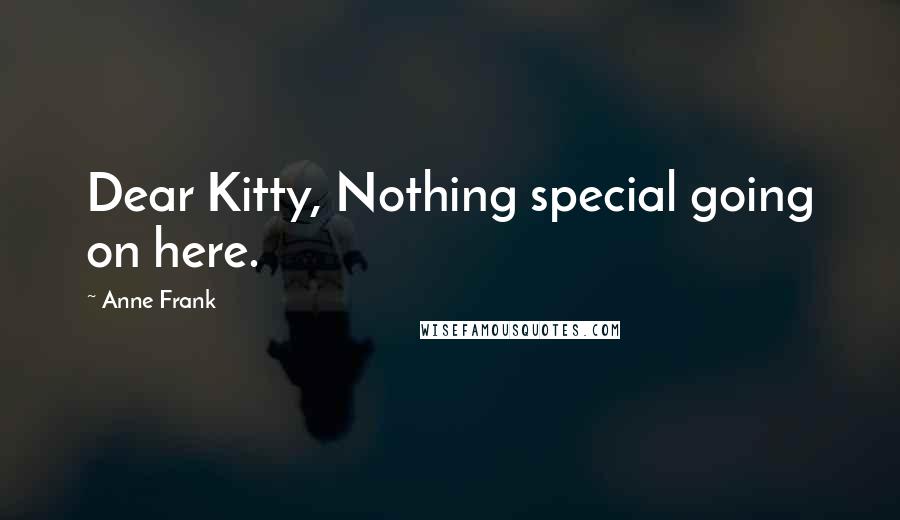 Anne Frank Quotes: Dear Kitty, Nothing special going on here.