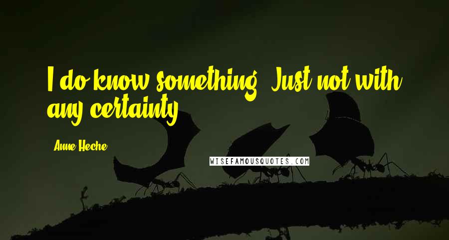 Anne Heche Quotes: I do know something. Just not with any certainty.