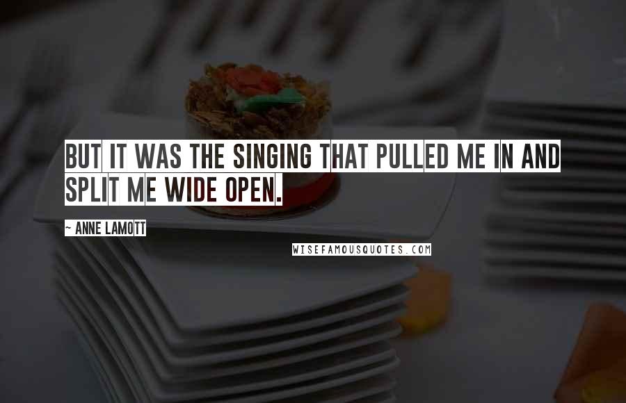 Anne Lamott Quotes: But it was the singing that pulled me in and split me wide open.