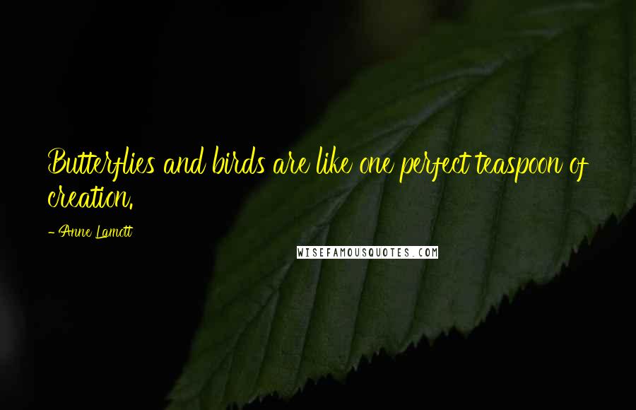 Anne Lamott Quotes: Butterflies and birds are like one perfect teaspoon of creation.