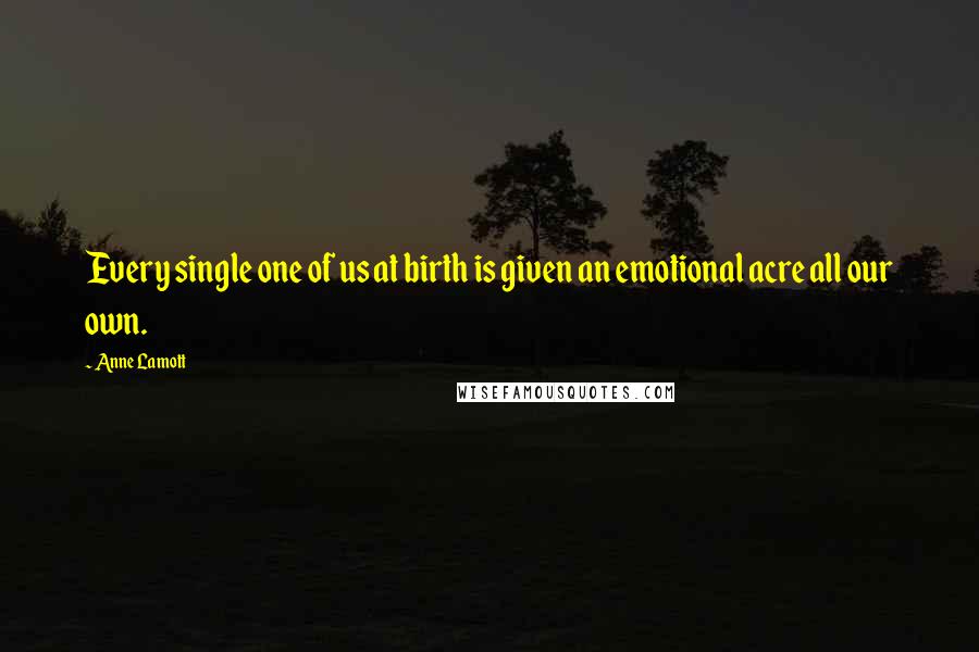 Anne Lamott Quotes: Every single one of us at birth is given an emotional acre all our own.