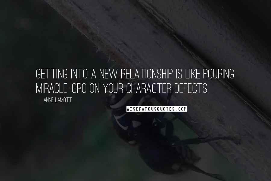 Anne Lamott Quotes: Getting into a new relationship is like pouring Miracle-Gro on your character defects.
