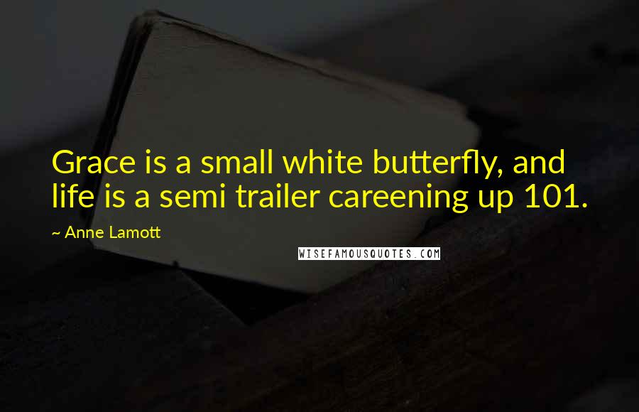 Anne Lamott Quotes: Grace is a small white butterfly, and life is a semi trailer careening up 101.