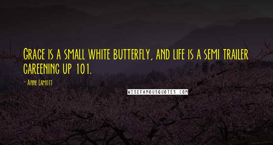 Anne Lamott Quotes: Grace is a small white butterfly, and life is a semi trailer careening up 101.