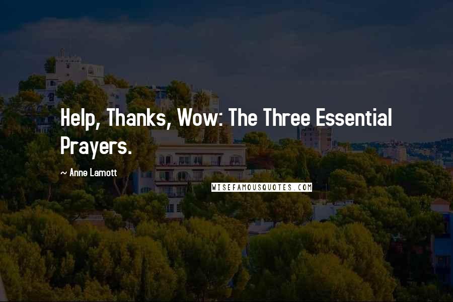 Anne Lamott Quotes: Help, Thanks, Wow: The Three Essential Prayers.