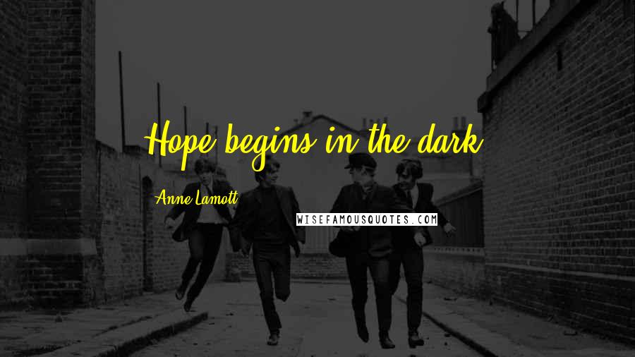 Anne Lamott Quotes: Hope begins in the dark.