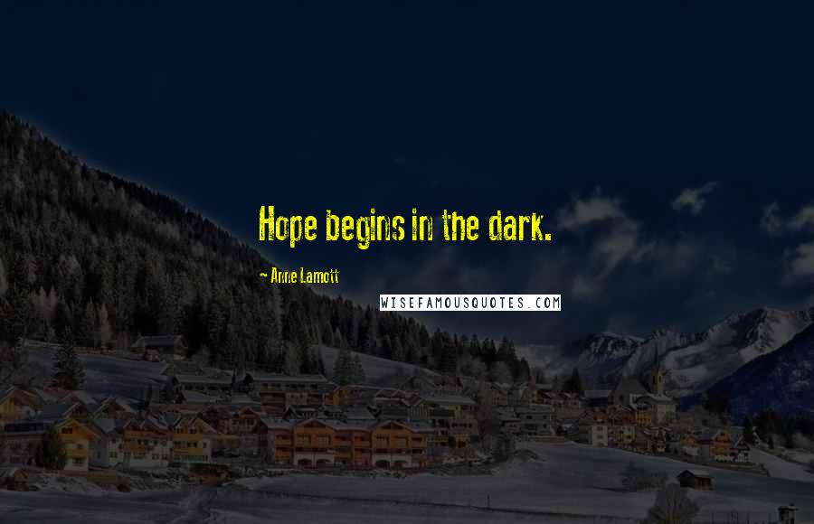 Anne Lamott Quotes: Hope begins in the dark.