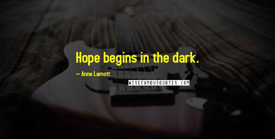 Anne Lamott Quotes: Hope begins in the dark.