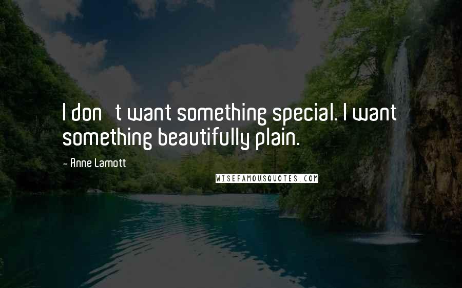 Anne Lamott Quotes: I don't want something special. I want something beautifully plain.