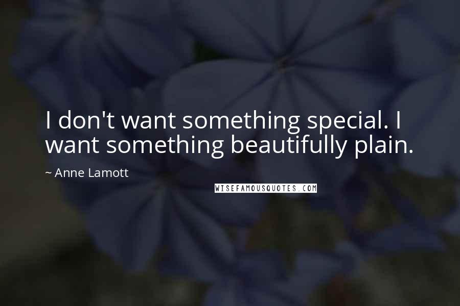 Anne Lamott Quotes: I don't want something special. I want something beautifully plain.