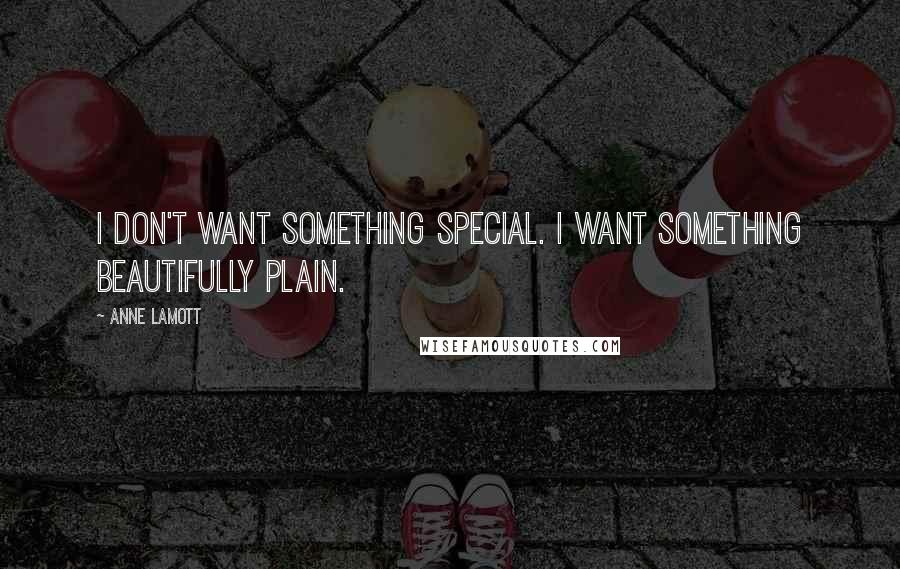Anne Lamott Quotes: I don't want something special. I want something beautifully plain.