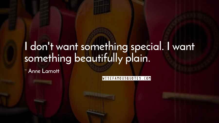 Anne Lamott Quotes: I don't want something special. I want something beautifully plain.