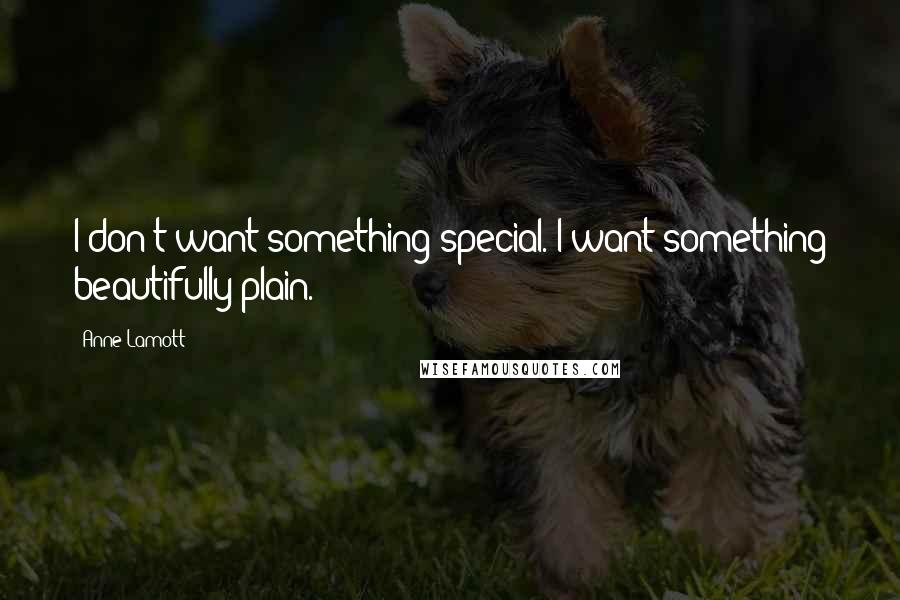 Anne Lamott Quotes: I don't want something special. I want something beautifully plain.