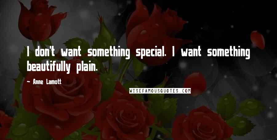 Anne Lamott Quotes: I don't want something special. I want something beautifully plain.