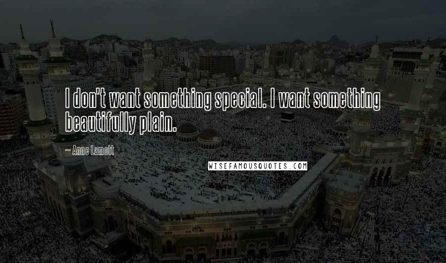 Anne Lamott Quotes: I don't want something special. I want something beautifully plain.