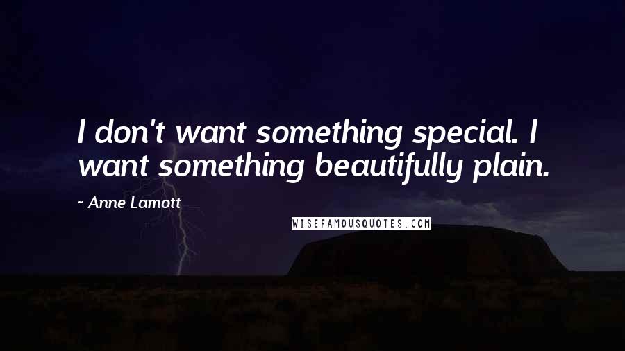 Anne Lamott Quotes: I don't want something special. I want something beautifully plain.
