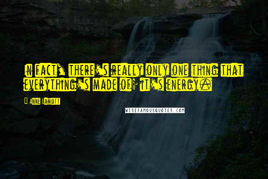 Anne Lamott Quotes: In fact, there's really only one thing that everything's made of; it's energy.