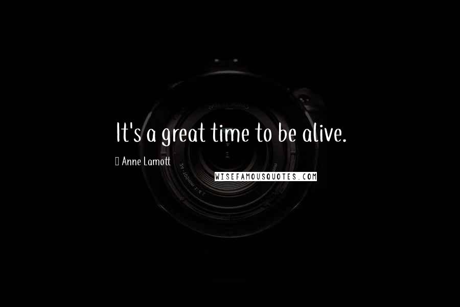 Anne Lamott Quotes: It's a great time to be alive.