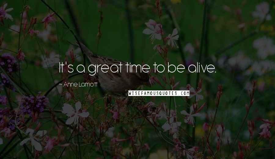 Anne Lamott Quotes: It's a great time to be alive.