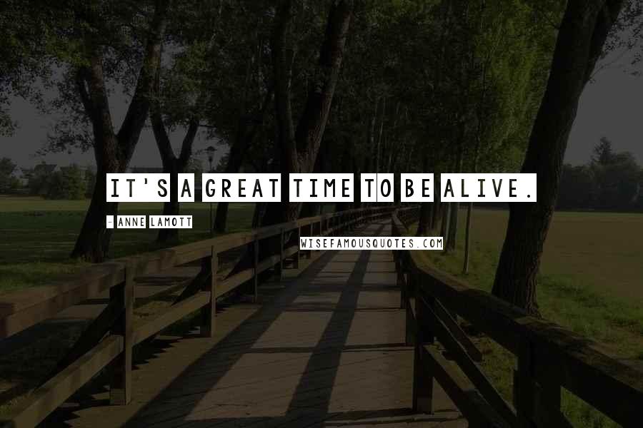 Anne Lamott Quotes: It's a great time to be alive.