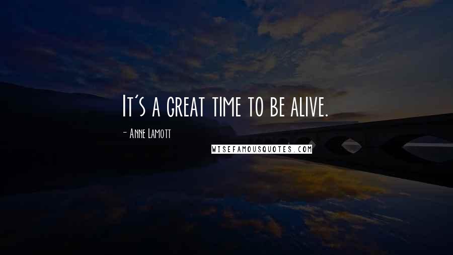 Anne Lamott Quotes: It's a great time to be alive.