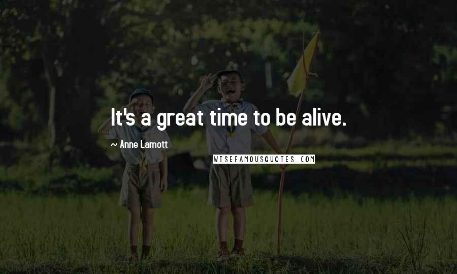 Anne Lamott Quotes: It's a great time to be alive.