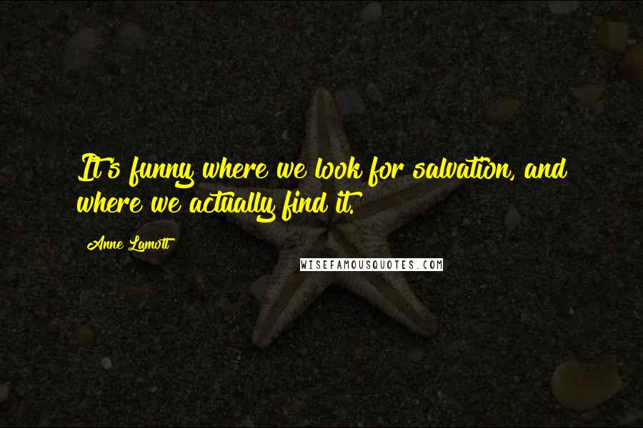 Anne Lamott Quotes: It's funny where we look for salvation, and where we actually find it.