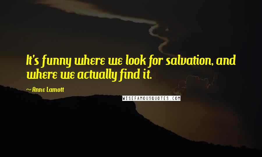 Anne Lamott Quotes: It's funny where we look for salvation, and where we actually find it.