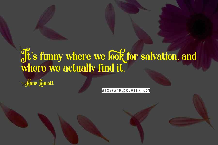 Anne Lamott Quotes: It's funny where we look for salvation, and where we actually find it.