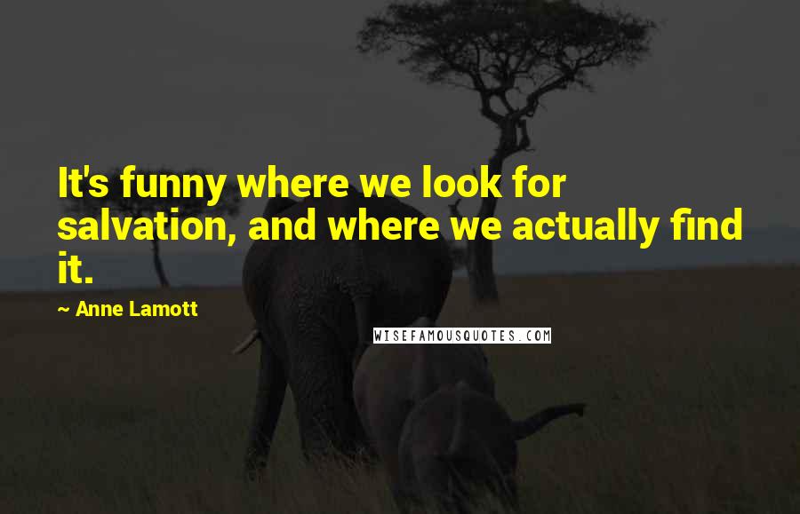 Anne Lamott Quotes: It's funny where we look for salvation, and where we actually find it.