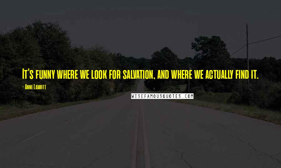 Anne Lamott Quotes: It's funny where we look for salvation, and where we actually find it.