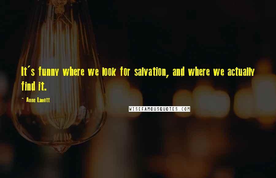 Anne Lamott Quotes: It's funny where we look for salvation, and where we actually find it.