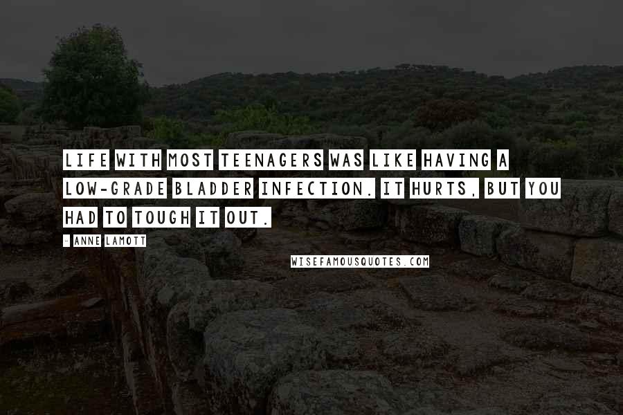 Anne Lamott Quotes: Life with most teenagers was like having a low-grade bladder infection. It hurts, but you had to tough it out.