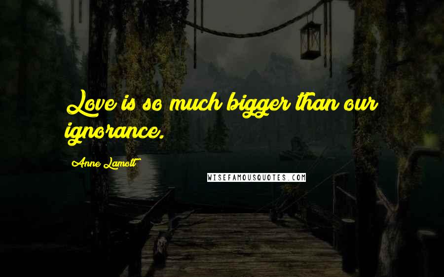 Anne Lamott Quotes: Love is so much bigger than our ignorance.