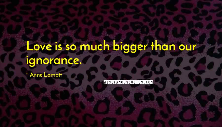 Anne Lamott Quotes: Love is so much bigger than our ignorance.