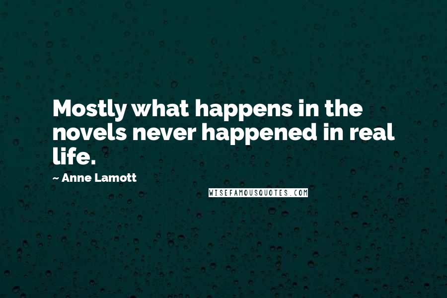 Anne Lamott Quotes: Mostly what happens in the novels never happened in real life.