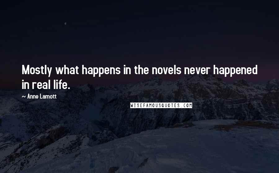 Anne Lamott Quotes: Mostly what happens in the novels never happened in real life.