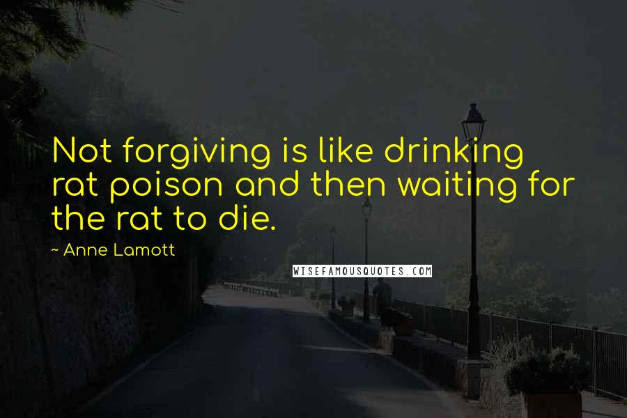 Anne Lamott Quotes: Not forgiving is like drinking rat poison and then waiting for the rat to die.