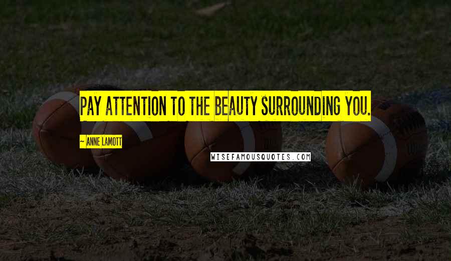 Anne Lamott Quotes: Pay attention to the beauty surrounding you.