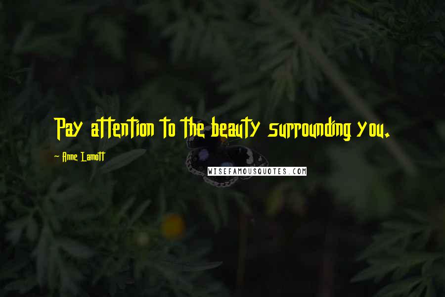 Anne Lamott Quotes: Pay attention to the beauty surrounding you.