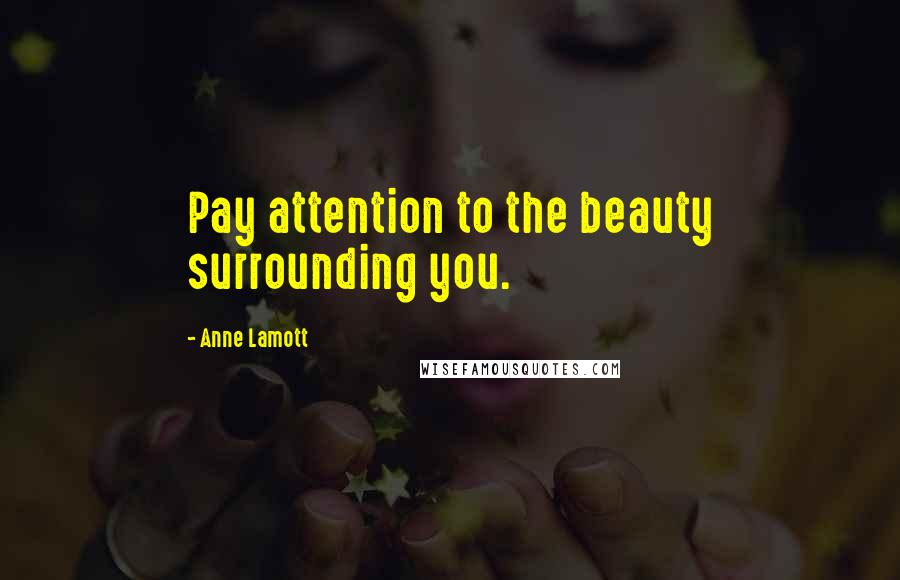 Anne Lamott Quotes: Pay attention to the beauty surrounding you.