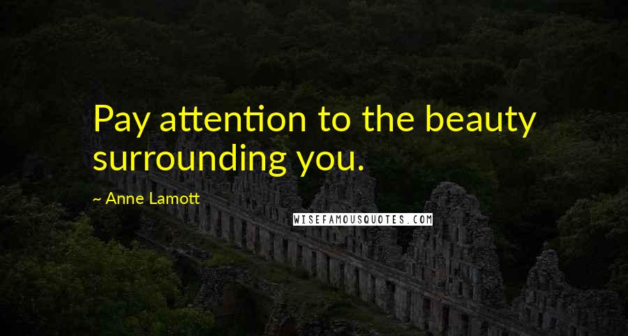 Anne Lamott Quotes: Pay attention to the beauty surrounding you.