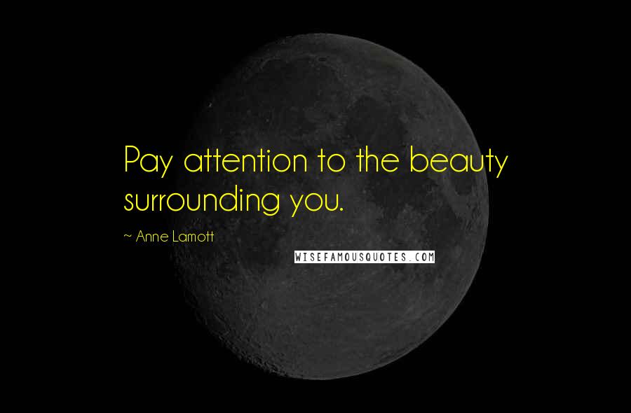 Anne Lamott Quotes: Pay attention to the beauty surrounding you.